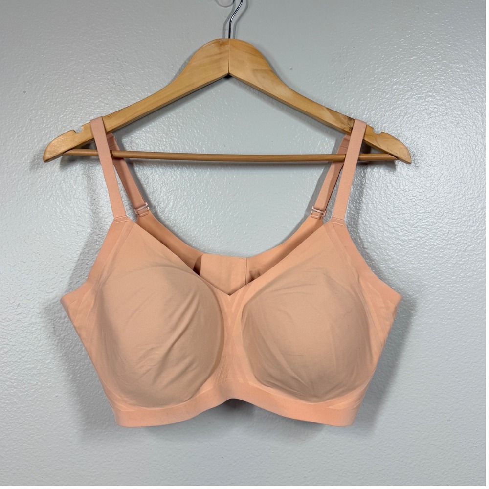 Honeylove Silhouette Bra Womens 2X Peach Pink Wireless Support Comfort LWBR0201